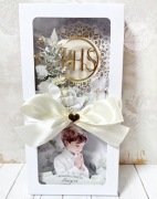 Pamiątka Komunijna, pudełko na pieniądze, dodatek do prezentu