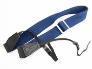 Oldschoolowy 4cm szeroki pasek do aparatu - niebieski pleciony