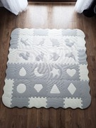 Mata piankowa puzzle szaro-kremowe 1,5x1,5 m