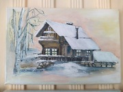 Obraz na płótnie malowany ręcznie, akryl, 20x30