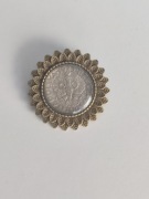 Broszka z oryginalną monetą 20 groszy 1923 r. – rękodzieło, żywica, unikat