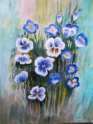 bukiet bratki i liscie