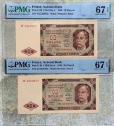 2 x 10 zł 1948 PMG 67 kolejne numery