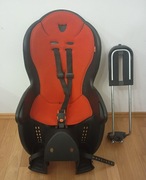 Fotelik rowerowy Hamax Kiss czarno-czerwony + adapter na ramę