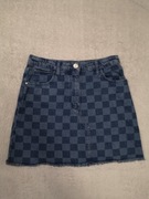 Niebieska strzępiona spódnica jeansowa w kratkę Matalan 152