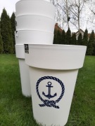 Donica biała motyw marynistyczny 52x40cm