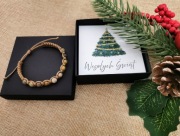 Bransoletka męska świąteczna jaspis kamienie prezent mikołajki choinka 