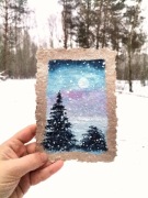 Malowana Papier czerpany Pocztówka Zakładka 