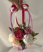 flower box. bukiet prezentowy z kwiatów mydlanych