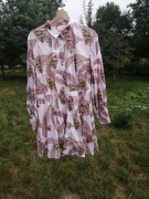 Piękna wakacyjna kobieca sukienka h&m Desmond&Demsey w liście bananowca