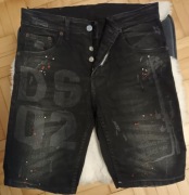 DSQUARED2 krótkie spodnie czarny jeans rozmiar 44