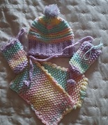 Czapka szalik i rekawiczki dla niemowlaka