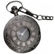 Męski zegarek kieszonkowy na łańcuszku czarny Retro NA PREZENT