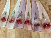 Kwiaty Róże ze wstążki 5 sztuk - kwiaty które nigdy nie zwiedna 