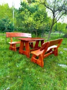 Meble ogrodowe, komplet mebli do ogrodu na taras , stół biesiadny , ławki  