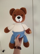 Miś misiu na szydełku dostępny prezent urodziny chrzciny handmade ręcznie 
