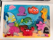 Drewniane puzzle morskie zwierzęta 