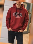 Nick's world USA bordowa bluza męska 100% bawełna M