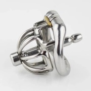 Mały stalowy pas cnoty, Chastity cage klatka + stalowy dilator oring 57mm