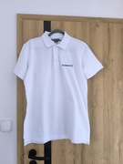 Nowy t-shirt męski biały polo koszulka M 