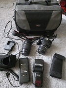 Canon 550D, Tamron 28-75, Canon 18-55, Canon Speedlite 580EX II, Torba