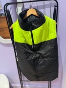 czarna kamizelka dla dużego psa z odblaskowymi (neonowo-żółtymi) wstawkami