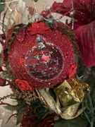 Bombka ozdobna artystyczna na choinkę wyjątkowa i jedyna średnica 8 cm