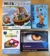 WILK, KOZA I KAPUSTA, HAPPY FAMILY, EKOQUIZ, PUZZLOMATIC, JAK NOWE!