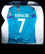 (L) CRISTIANO RONALDO REAL MADRYT 17/18 LIGI MISTRZÓW LONG SLEEVE TURKUSOWA