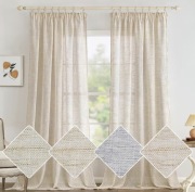 Zasłony stylizowane na Lniane 140x300cm - w kolorze złamanej bieli