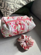 Jedwabno bawełniana kosmetyczka plus gumeczka scrunchie 