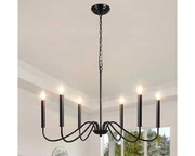 Czarny klasyczny żyrandol 6-ramienny E14 vintage