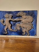 Dekoracja ścienna, płytka ceramiczna, vintage