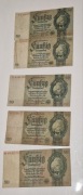 Banknoty 50 marek niemieckich 5 sztuk