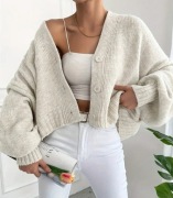 Kremowy kardigan oversize L/XL