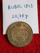 Rosja, Srebro 1 Rubel-1843r.