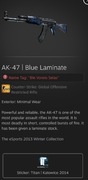 Skin csgo ak-47 niebieski laminat