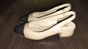 Ryłko Beżowe baleriny z czarnym noskiem nr. 33