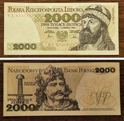 2000 złotych Mieszko I z PRL z 1982r. BZ 6721501 - Super stan, chyba UNC.