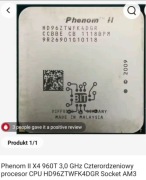 Procesor PHENOM II X4 960T  3.0 GHZ +pasta (x6 CORE) (3.0 - 3.8Ghz)