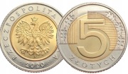 5 zł - 2020 r. Obiegowe 5 zł - *NAKŁAD - 6 436 000