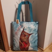 DZIEŃ KOTA-MRRRAU-KOTEK Z SERCEM - nowa torba zakupowa -rękodzieło handmade