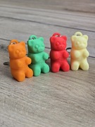 Zestaw Breloczków 4 szt Gummy Bear Zielony 3d - Brelok Druk3d Keychain 