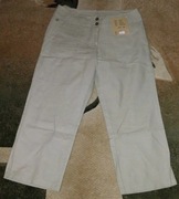 eleganckie jasne letnie bawełniane spodnie 100% bawełna M