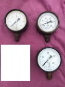 52A. Stare manometry PRL, 100 mm, zestaw 3 sztuk