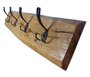 wieszak dębowy ręcznie robiony masywny z oflisem