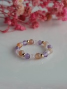 Kamienie naturalne Pierścionek Kamień słoneczny Ametyst Kwarc Różowy 