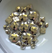 Dżety do przyszycia Mix srebrne 30szt