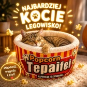 Legowisko Popcorn - Designerska Oaza Komfortu dla Twojego Kota! NOWE