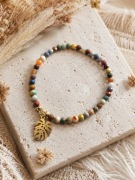 Bransoletka handmade stał nierdzewna kamienie naturalne agat Agaty 